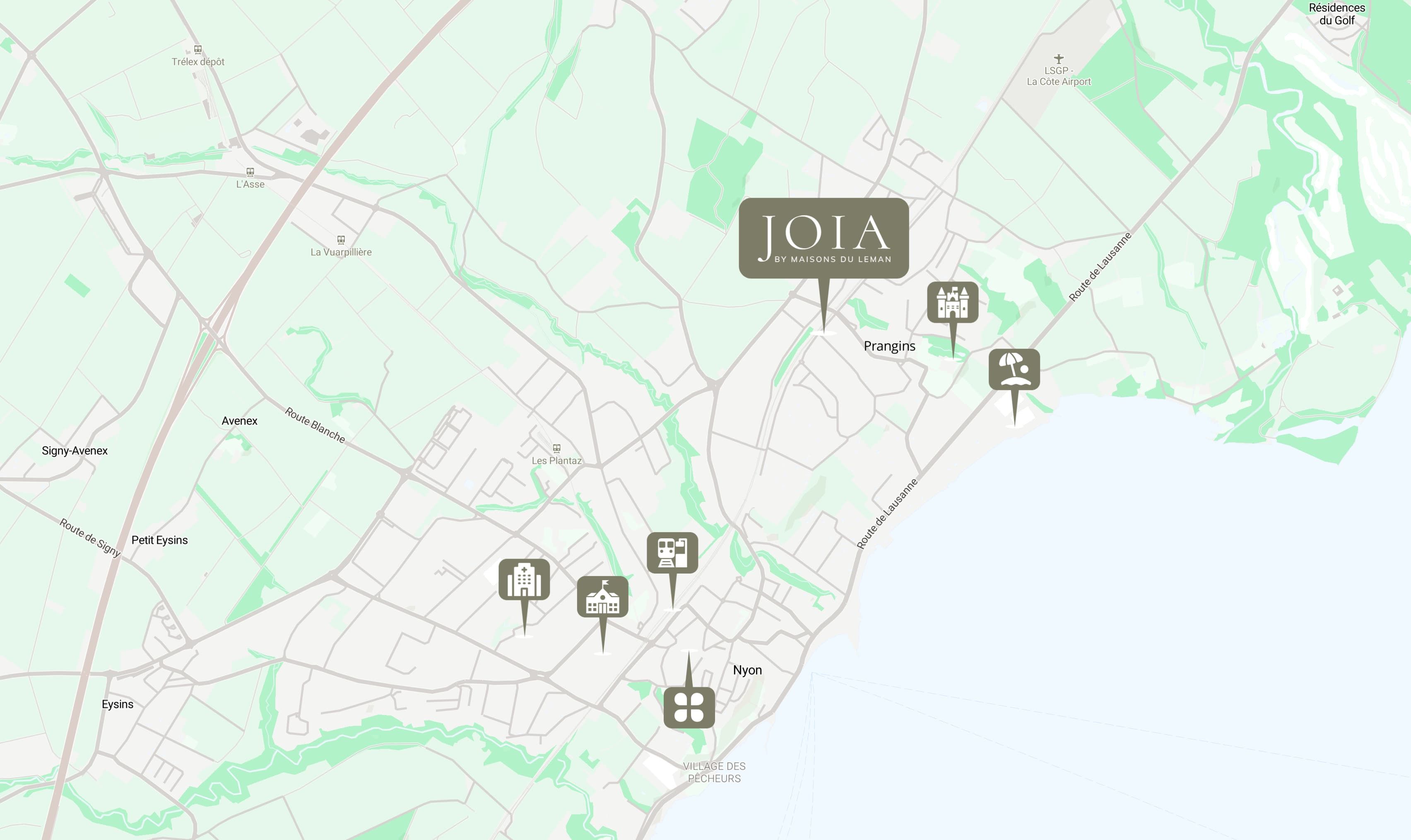 Carte locale de Prangins
